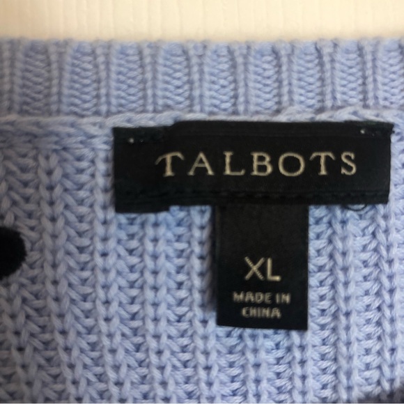 Talbots Crew Neck Pullover Polka Dot Sweater  Size XL - Picture 7 of 7